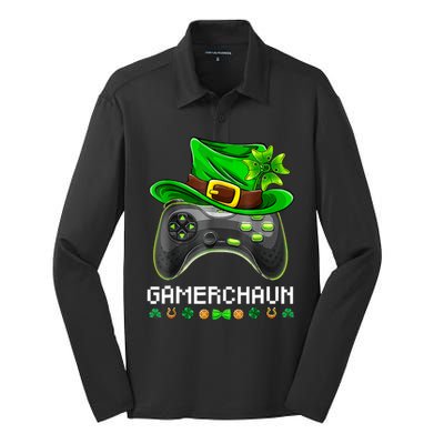 Gamerchaun St Patrick's Day Game Silk Touch Performance Long Sleeve Polo