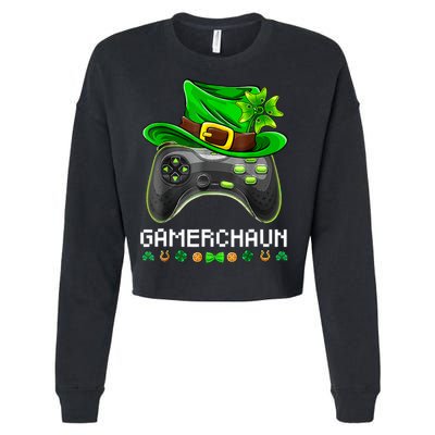 Gamerchaun St Patrick's Day Game Cropped Pullover Crew