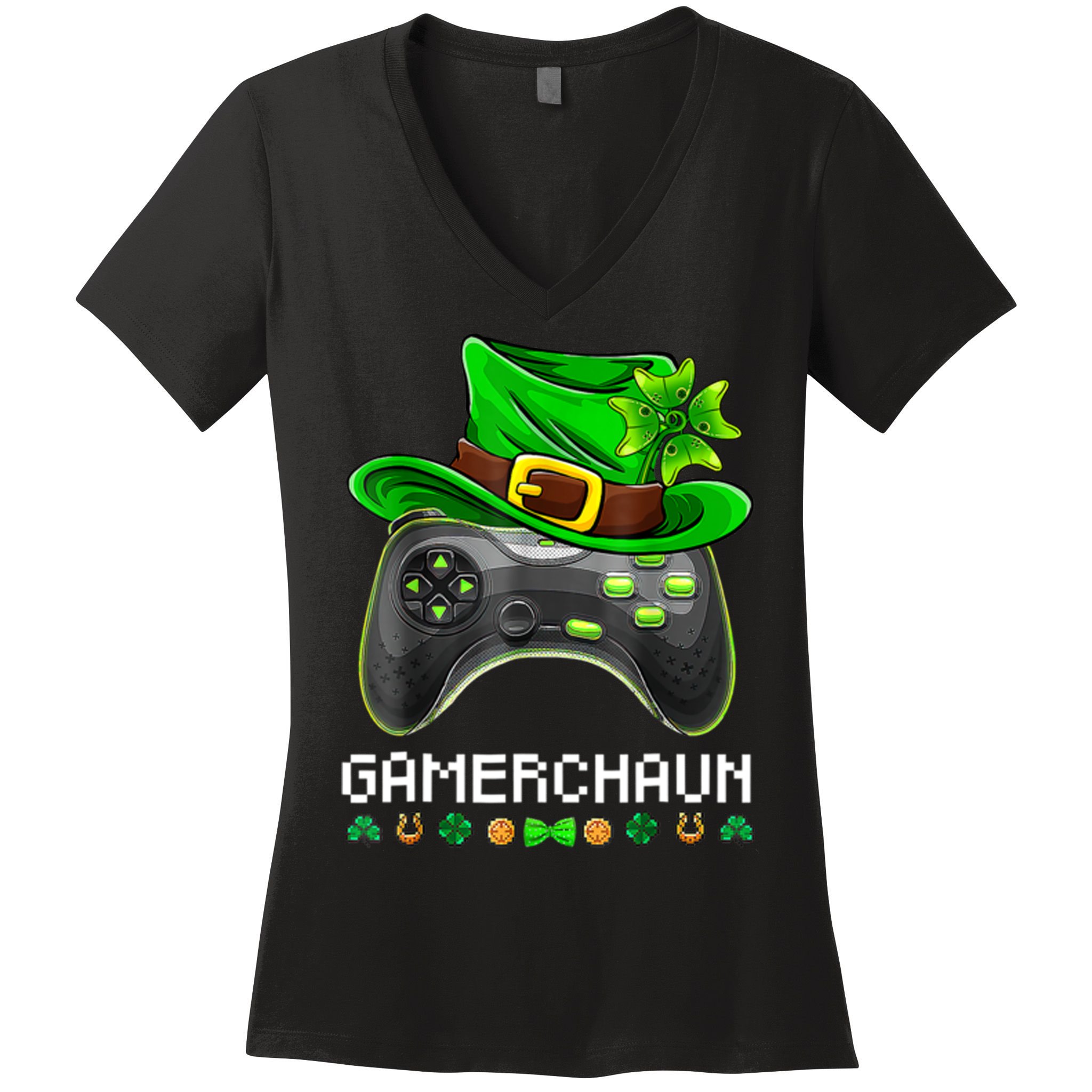 Gamerchaun St Patrick's Day Game Women's V-Neck T-Shirt