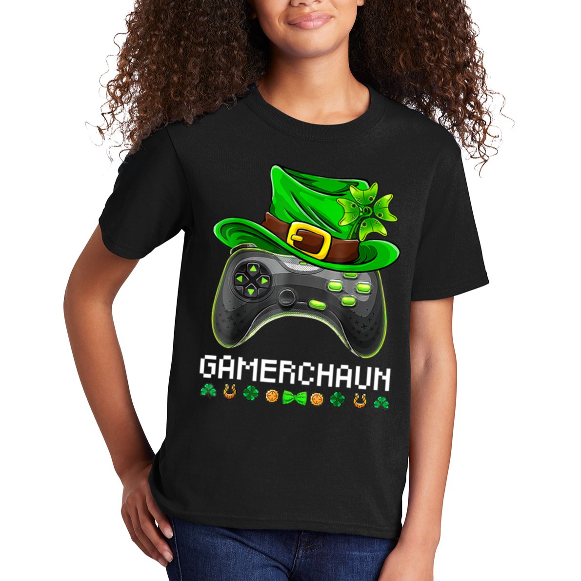 Gamerchaun St Patrick's Day Game Kids T-Shirt