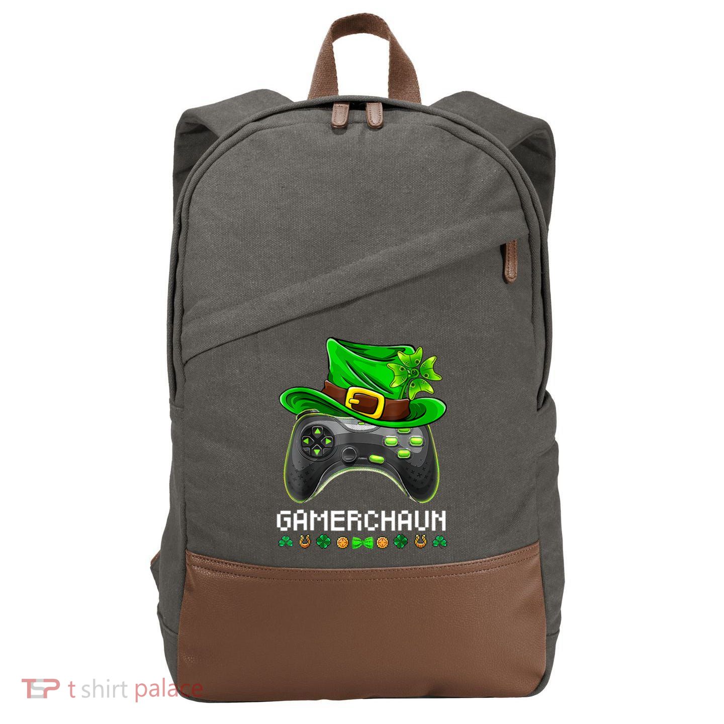Gamerchaun St Patrick's Day Game Cotton Canvas Backpack