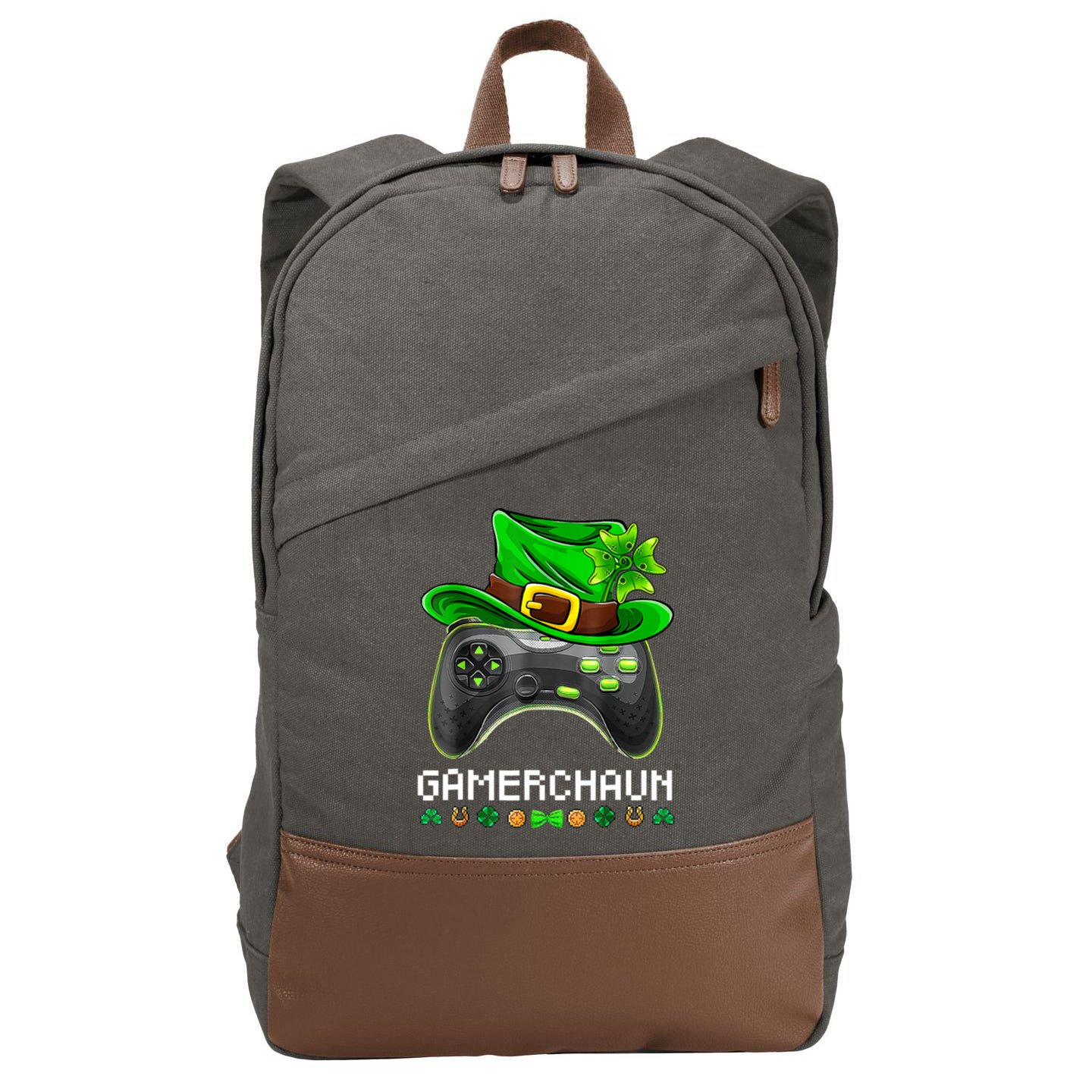 Gamerchaun St Patrick's Day Game Cotton Canvas Backpack