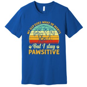 Ger Shorthaired Pointer My Gsp Does But I Stay Pawsitive Gift Premium T-Shirt