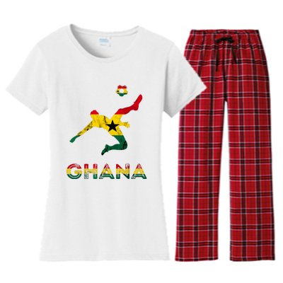 Ghana Soccer Player Ghana Ghanese Roots Evolution Ghana Flag Women's Flannel Pajama Set