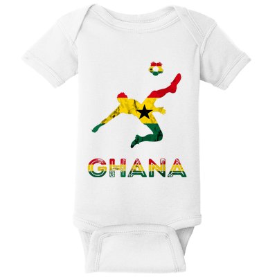 Ghana Soccer Player Ghana Ghanese Roots Evolution Ghana Flag Baby Bodysuit