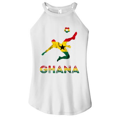 Ghana Soccer Player Ghana Ghanese Roots Evolution Ghana Flag Women’s Perfect Tri Rocker Tank