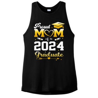 Graduation Son Proud Mom Of A 2024 Graduate Ladies PosiCharge Tri-Blend Wicking Tank