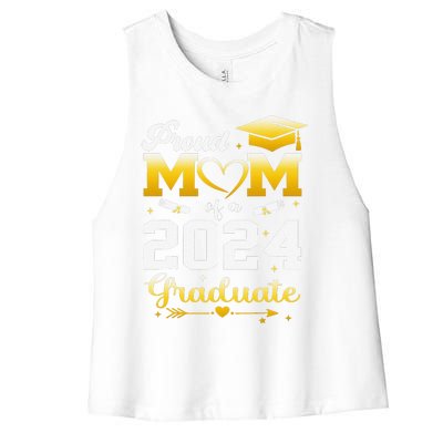 Graduation Son Proud Mom Of A 2024 Graduate Women's Racerback Cropped Tank