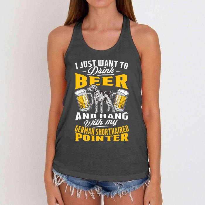 German Shorthaired Pointer Gifts German Shorthair Pointer Women's Knotted Racerback Tank