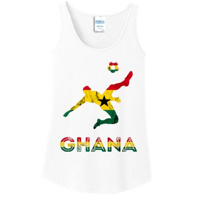 Ghana Soccer Player Ghana Ghanese Roots Evolution Ghana Flag Ladies Essential Tank