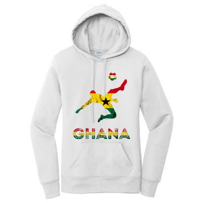 Ghana Soccer Player Ghana Ghanese Roots Evolution Ghana Flag Women's Pullover Hoodie