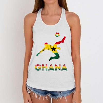 Ghana Soccer Player Ghana Ghanese Roots Evolution Ghana Flag Women's Knotted Racerback Tank