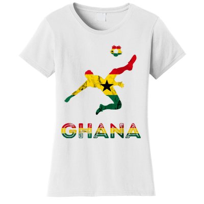 Ghana Soccer Player Ghana Ghanese Roots Evolution Ghana Flag Women's T-Shirt