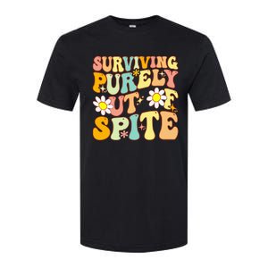 Groovy Surviving Purely Out Of Spite A Humorous Funny Joke Softstyle CVC T-Shirt