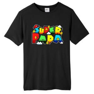 Gamer Super Papa Funny Father Day Gifts Gamer Gift For Papa Tall Fusion ChromaSoft Performance T-Shirt