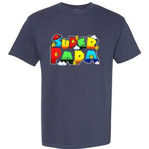 Gamer Super Papa Funny Father Day Gifts Gamer Gift For Papa Garment-Dyed Heavyweight T-Shirt