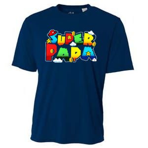 Gamer Super Papa Funny Father Day Gifts Gamer Gift For Papa Cooling Performance Crew T-Shirt