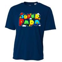 Gamer Super Papa Funny Father Day Gifts Gamer Gift For Papa Cooling Performance Crew T-Shirt