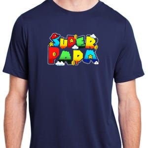 Gamer Super Papa Funny Father Day Gifts Gamer Gift For Papa Adult ChromaSoft Performance T-Shirt