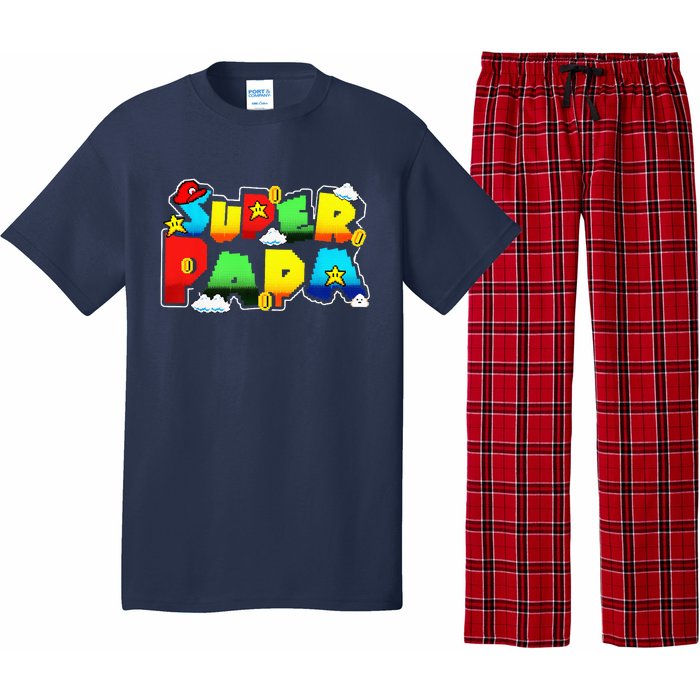 Gamer Super Papa Funny Father Day Gifts Gamer Gift For Papa Pajama Set