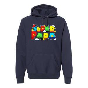 Gamer Super Papa Funny Father Day Gifts Gamer Gift For Papa Premium Hoodie