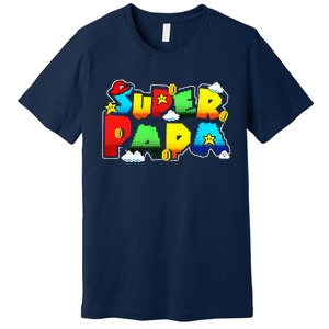 Gamer Super Papa Funny Father Day Gifts Gamer Gift For Papa Premium T-Shirt