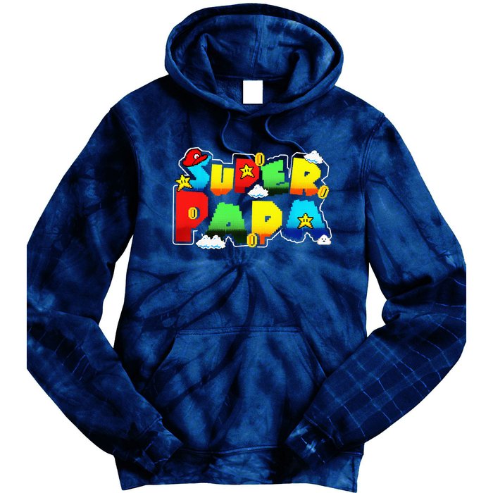 Gamer Super Papa Funny Father Day Gifts Gamer Gift For Papa Tie Dye Hoodie