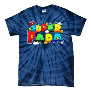 Gamer Super Papa Funny Father Day Gifts Gamer Gift For Papa Tie-Dye T-Shirt