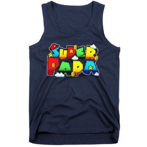 Gamer Super Papa Funny Father Day Gifts Gamer Gift For Papa Tank Top