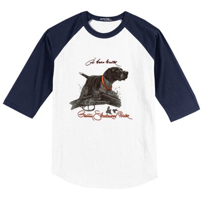 Ger Shorthaired Pointer Gift A Born Hunter! Baseball Sleeve Shirt