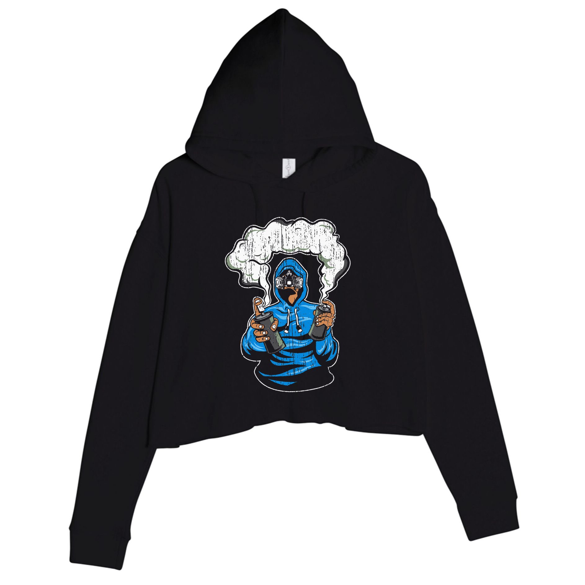 Graffiti Spray Paint Street Art Drawing Artist Crop Fleece Hoodie