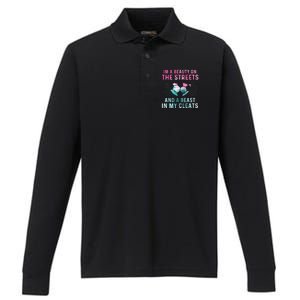 Girl Soccer Player Gifts Team Cleats Mom Goalie Captain Performance Long Sleeve Polo