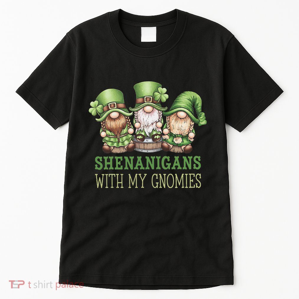Gnome St Patricks Day Lucky Shamrock Leopard Gnomes Green .Png Tall T-Shirt