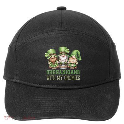 Gnome St Patricks Day Lucky Shamrock Leopard Gnomes Green .Png 7-Panel Snapback Hat