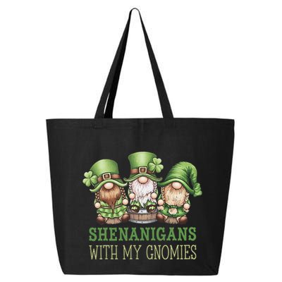 Gnome St Patricks Day Lucky Shamrock Leopard Gnomes Green .Png 25L Jumbo Tote