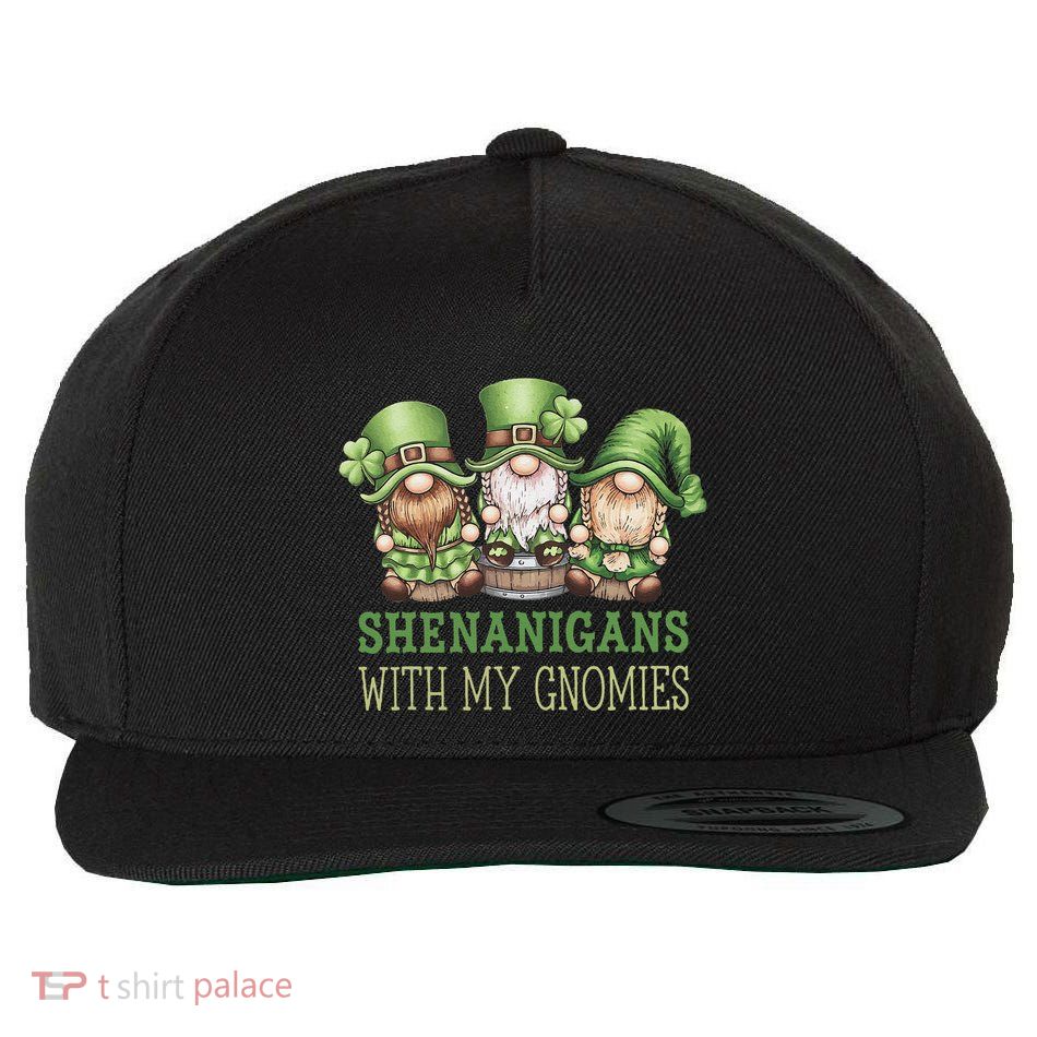Gnome St Patricks Day Lucky Shamrock Leopard Gnomes Green .Png Wool Snapback Cap