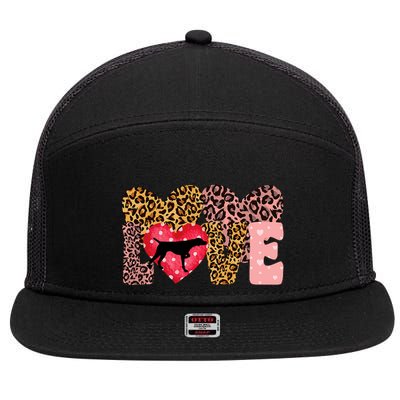 German Shorthaired Pointer ValentineS Day Pointer Love 7 Panel Mesh Trucker Snapback Hat