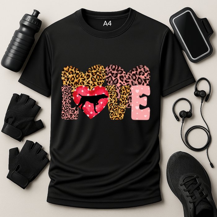 German Shorthaired Pointer ValentineS Day Pointer Love Performance Shirt