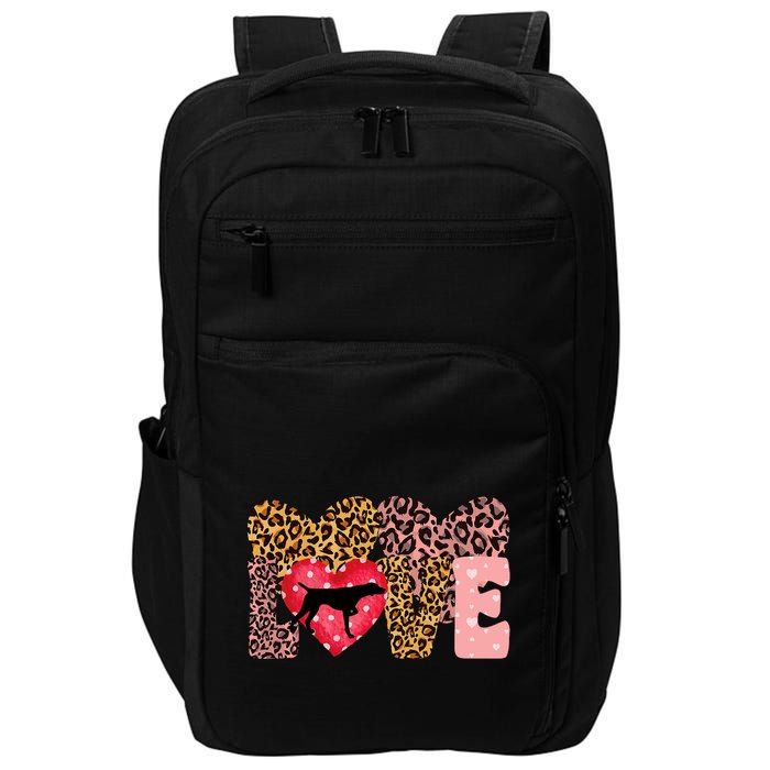 German Shorthaired Pointer ValentineS Day Pointer Love Impact Tech Backpack