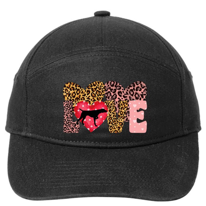 German Shorthaired Pointer ValentineS Day Pointer Love 7-Panel Snapback Hat