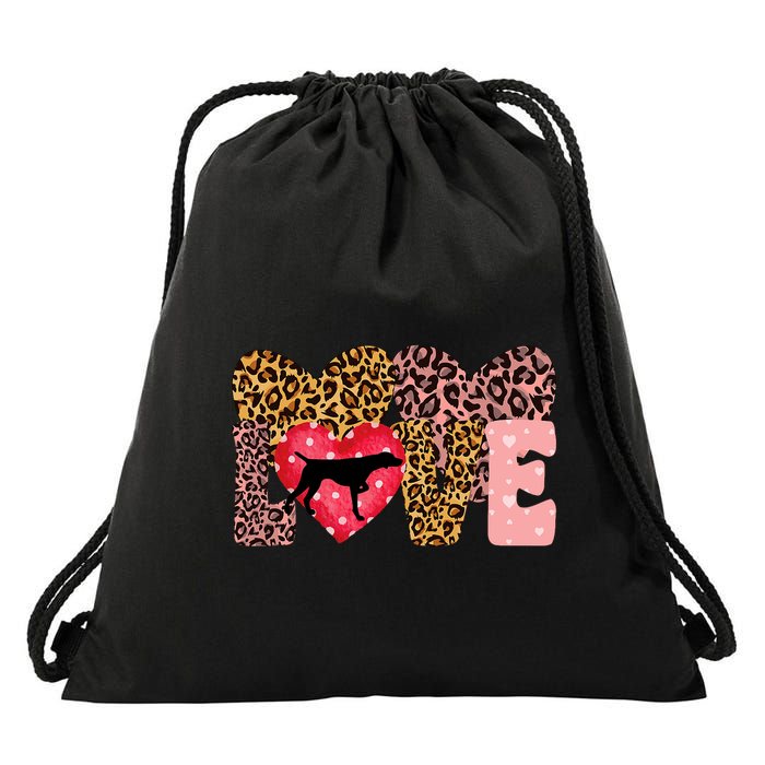 German Shorthaired Pointer ValentineS Day Pointer Love Drawstring Bag