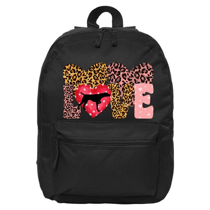 German Shorthaired Pointer ValentineS Day Pointer Love 16 in Basic Backpack