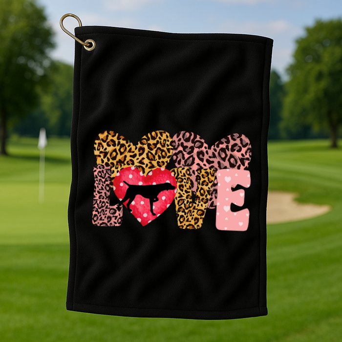 German Shorthaired Pointer ValentineS Day Pointer Love Golf Towel