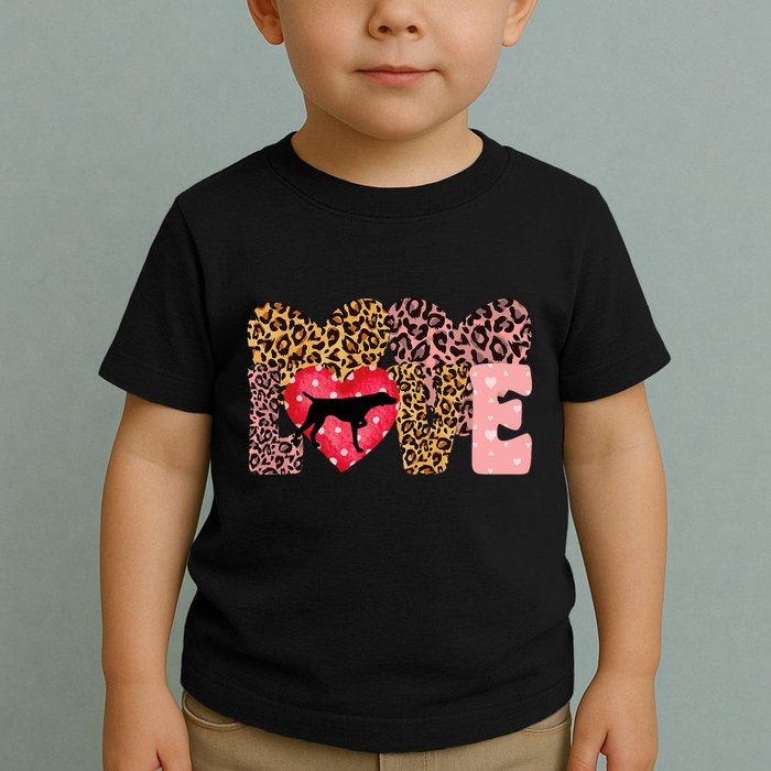 German Shorthaired Pointer ValentineS Day Pointer Love Toddler T-Shirt