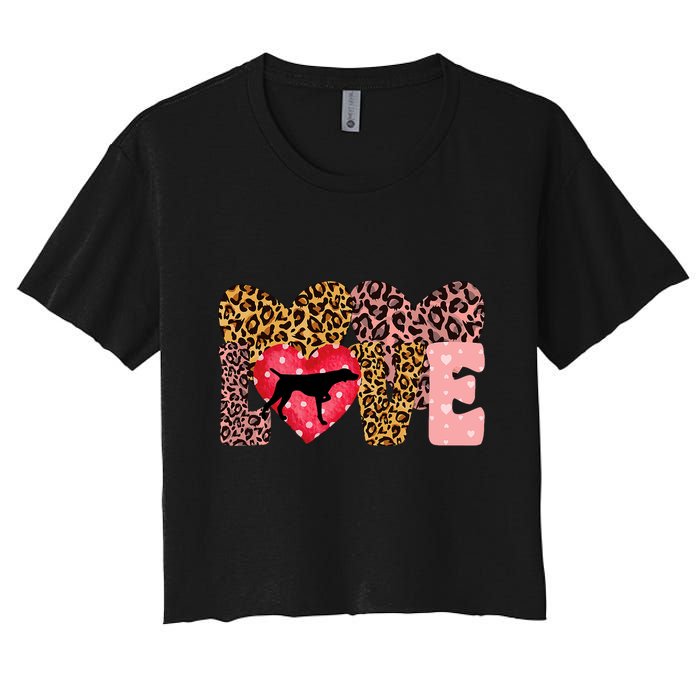 German Shorthaired Pointer ValentineS Day Pointer Love Crop Top