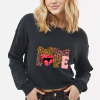 German Shorthaired Pointer ValentineS Day Pointer Love Cropped Pullover Crew