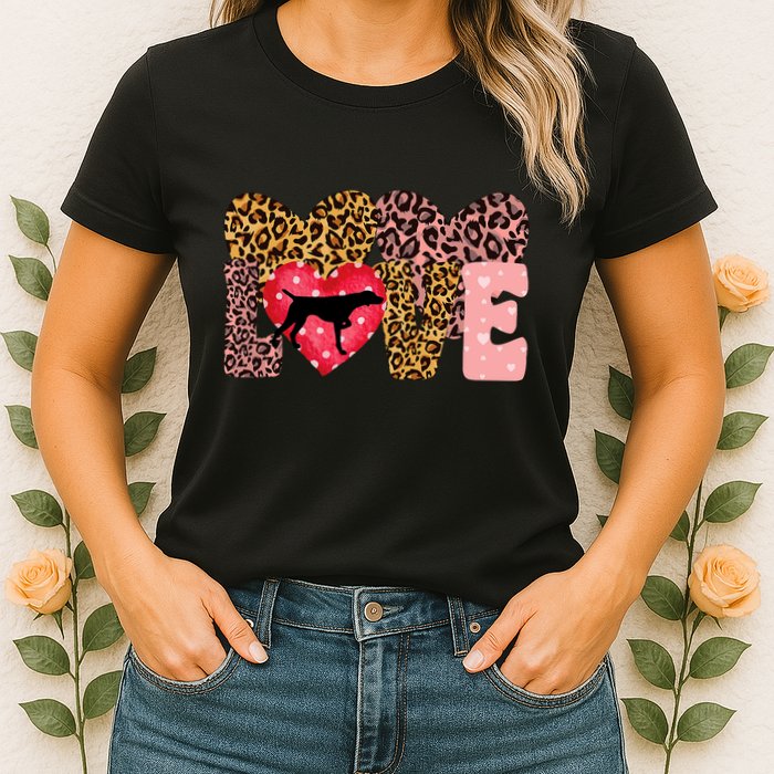 German Shorthaired Pointer ValentineS Day Pointer Love Womens T-Shirt