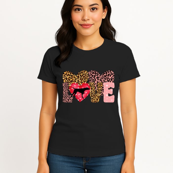 German Shorthaired Pointer ValentineS Day Pointer Love Womens T-Shirt
