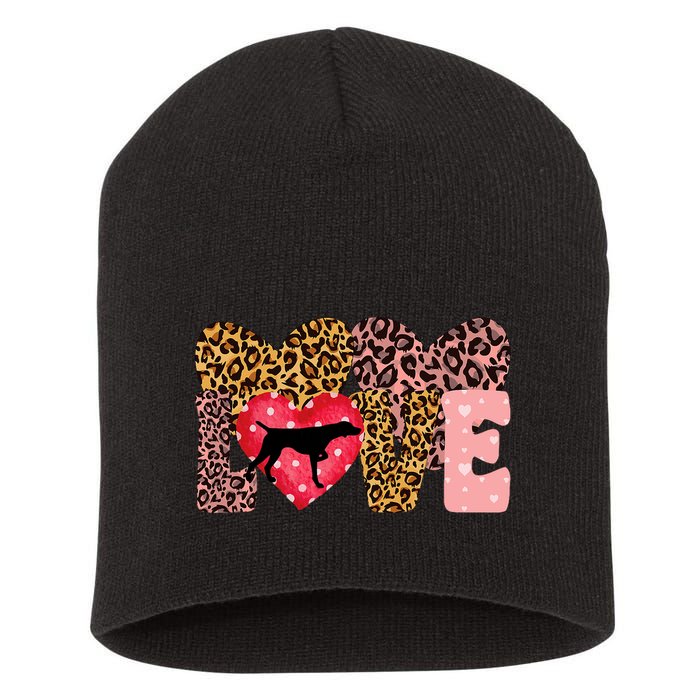 German Shorthaired Pointer ValentineS Day Pointer Love Short Acrylic Beanie