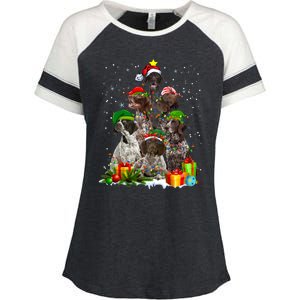 German Shorthaired Pointer Christmas Ree Funny Gsp Mom Enza Ladies Jersey Colorblock Tee